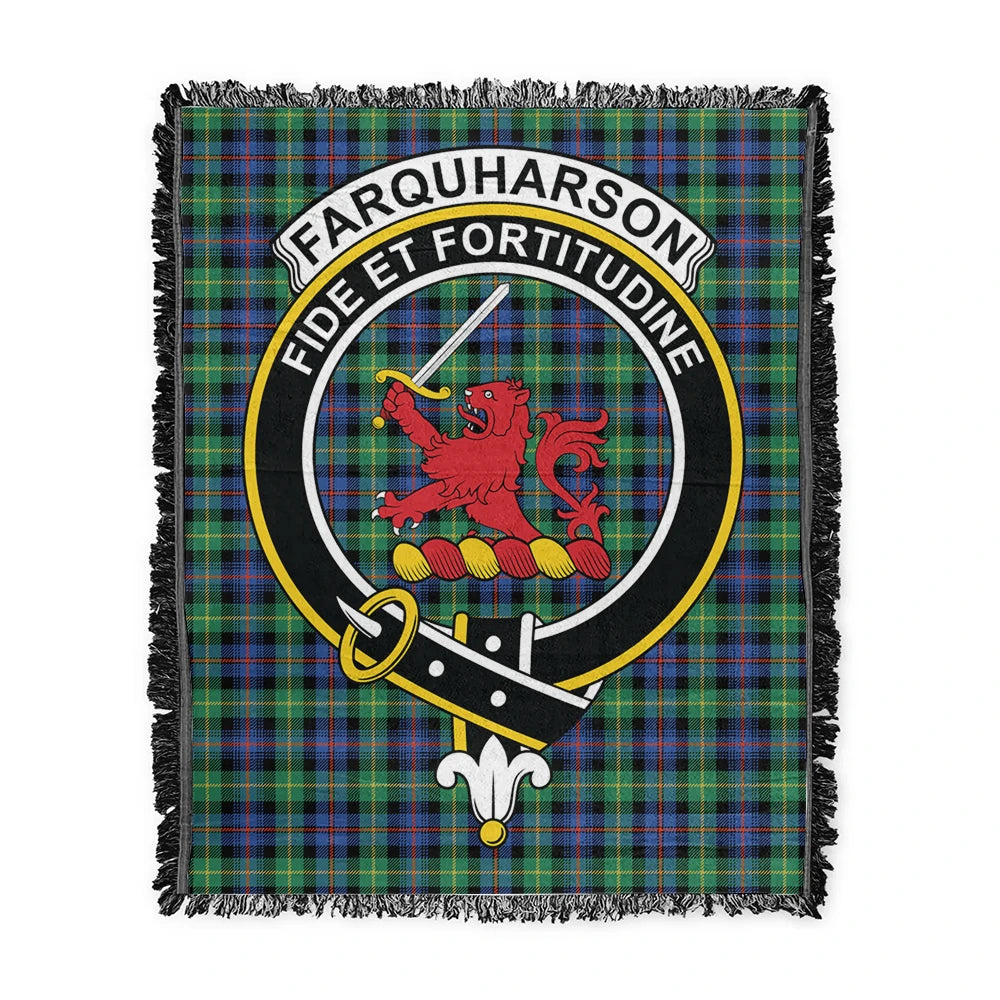 Scottish Tartan Farquharson Ancient Clan Woven Blanket Crest Style