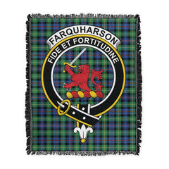 Scottish Tartan Farquharson Ancient Clan Woven Blanket Crest Style