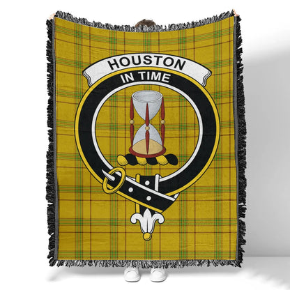 Scottish Tartan Houston Clan Woven Blanket Crest Style