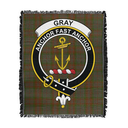 Scottish Tartan Gray Hunting Clan Woven Blanket Crest Style