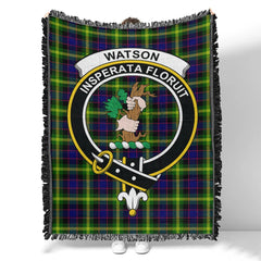 Scottish Tartan Watson Ancient Clan Woven Blanket Crest Style