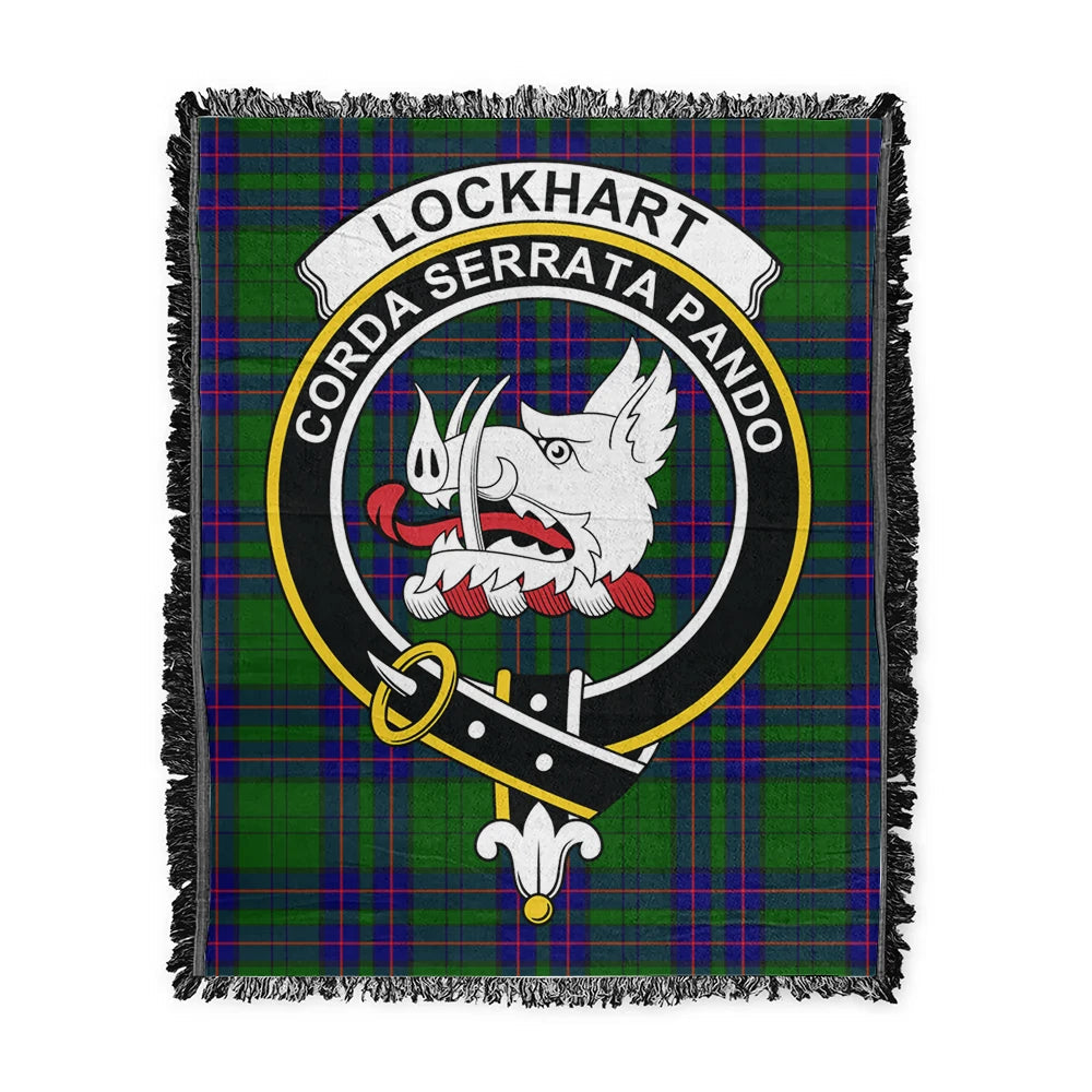 Scottish Tartan Lockhart Clan Woven Blanket Crest Style