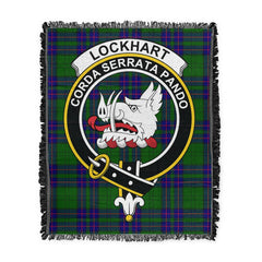 Scottish Tartan Lockhart Clan Woven Blanket Crest Style
