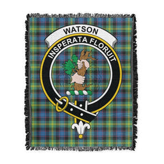 Scottish Tartan Watson Ancient Clan Woven Blanket Crest Style