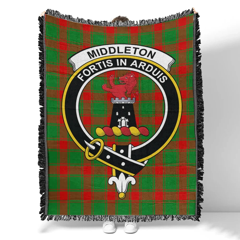 Scottish Tartan Middleton Modern Clan Woven Blanket Crest Style