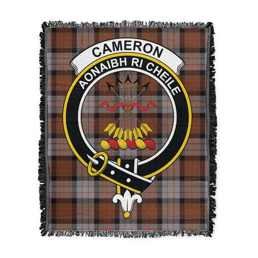 Scottish Tartan Cameron of Erracht Weathered Clan Woven Blanket Crest Style