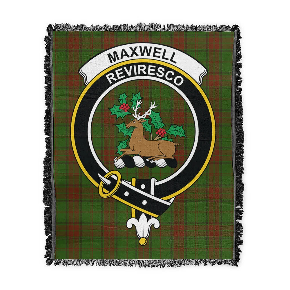 Scottish Tartan Maxwell Hunting Clan Woven Blanket Crest Style