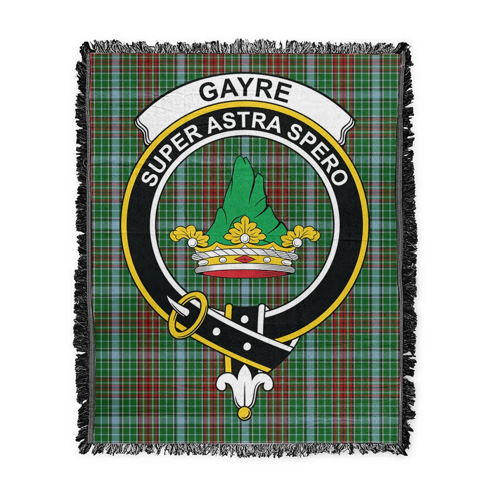 Scottish Tartan Gayre Clan Woven Blanket Crest Style