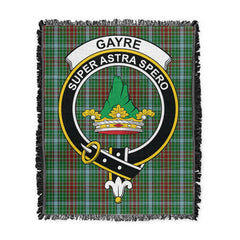 Scottish Tartan Gayre Clan Woven Blanket Crest Style