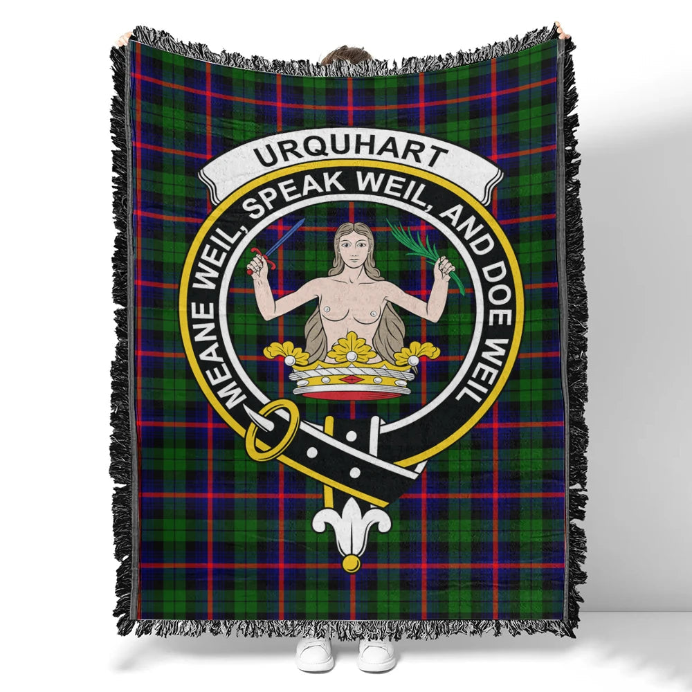 Scottish Tartan Urquhart Broad Red Ancient Clan Woven Blanket Crest Style