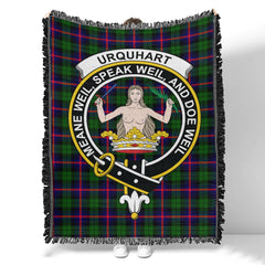 Scottish Tartan Urquhart Broad Red Ancient Clan Woven Blanket Crest Style