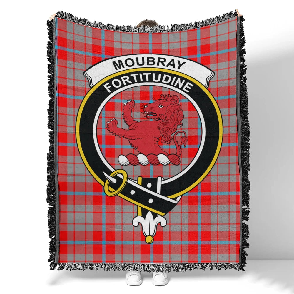 Scottish Tartan Moubray Clan Woven Blanket Crest Style