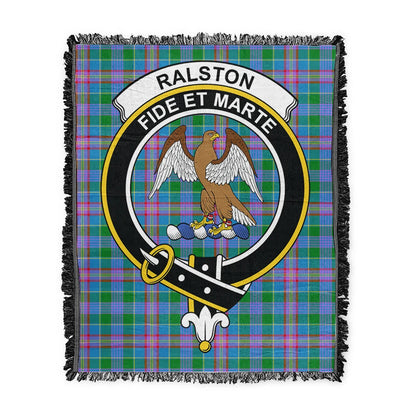 Scottish Tartan Ralston Clan Woven Blanket Crest Style