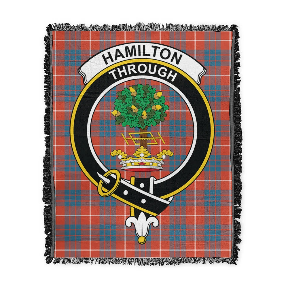 Scottish Tartan Hamilton Ancient Clan Woven Blanket Crest Style