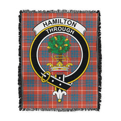 Scottish Tartan Hamilton Ancient Clan Woven Blanket Crest Style