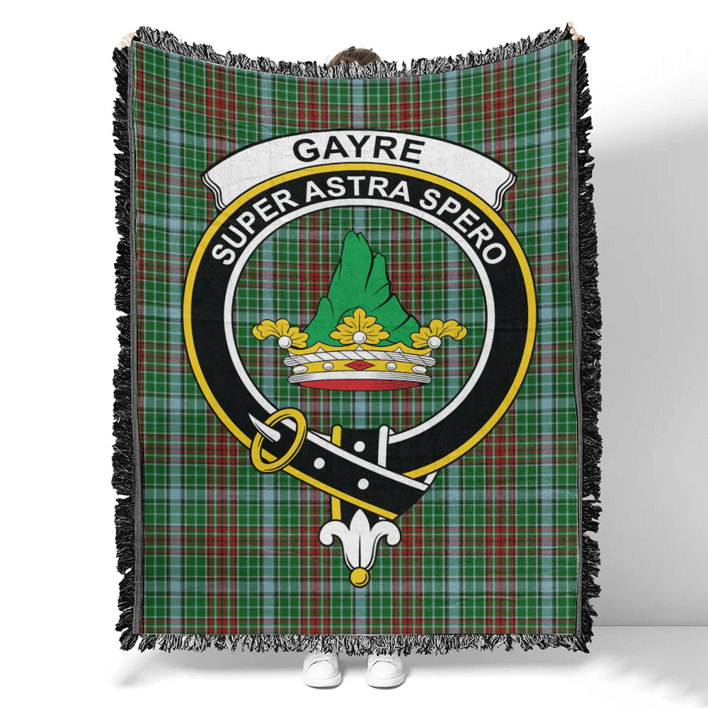 Scottish Tartan Gayre Clan Woven Blanket Crest Style