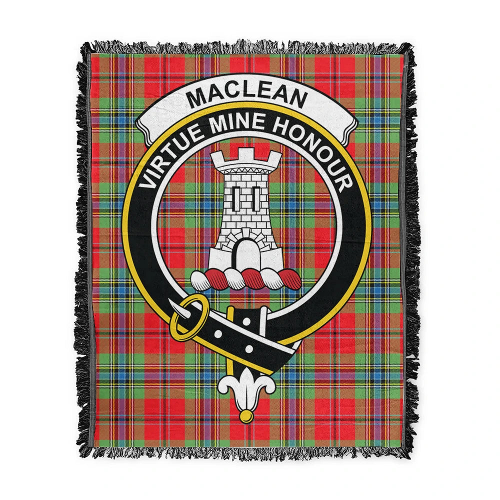 Scottish Tartan MacLean of Duart Modern Clan Woven Blanket Crest Style