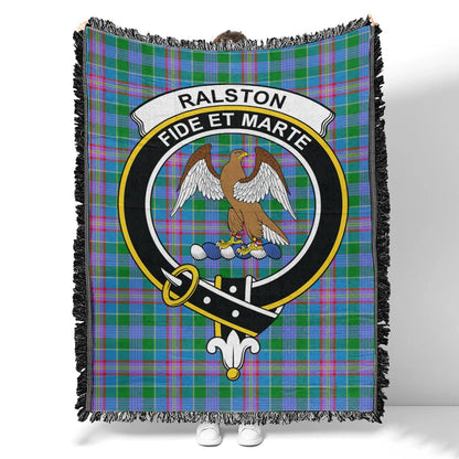 Scottish Tartan Ralston Clan Woven Blanket Crest Style