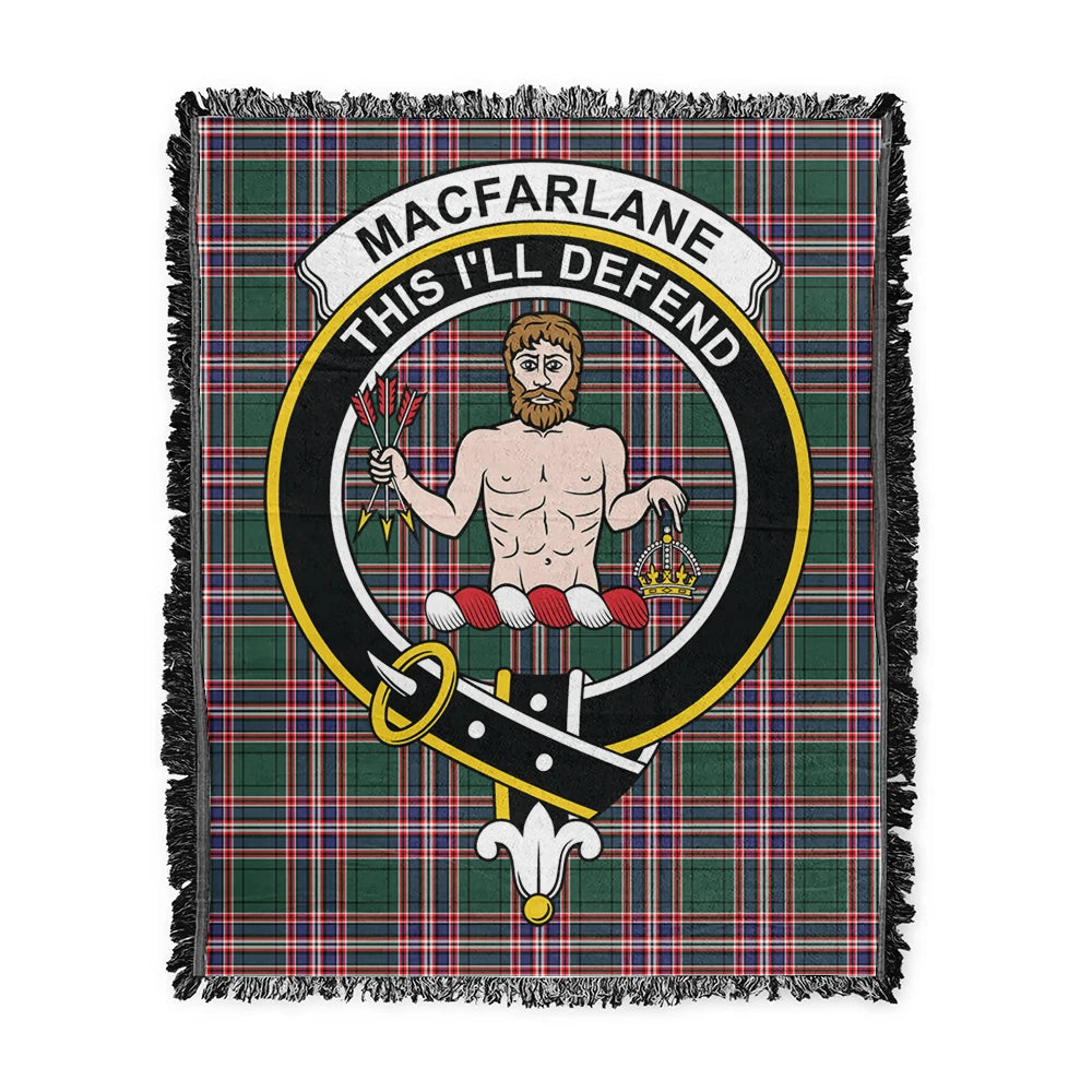 Scottish Tartan MacFarlane Hunting Modern Clan Woven Blanket Crest Style