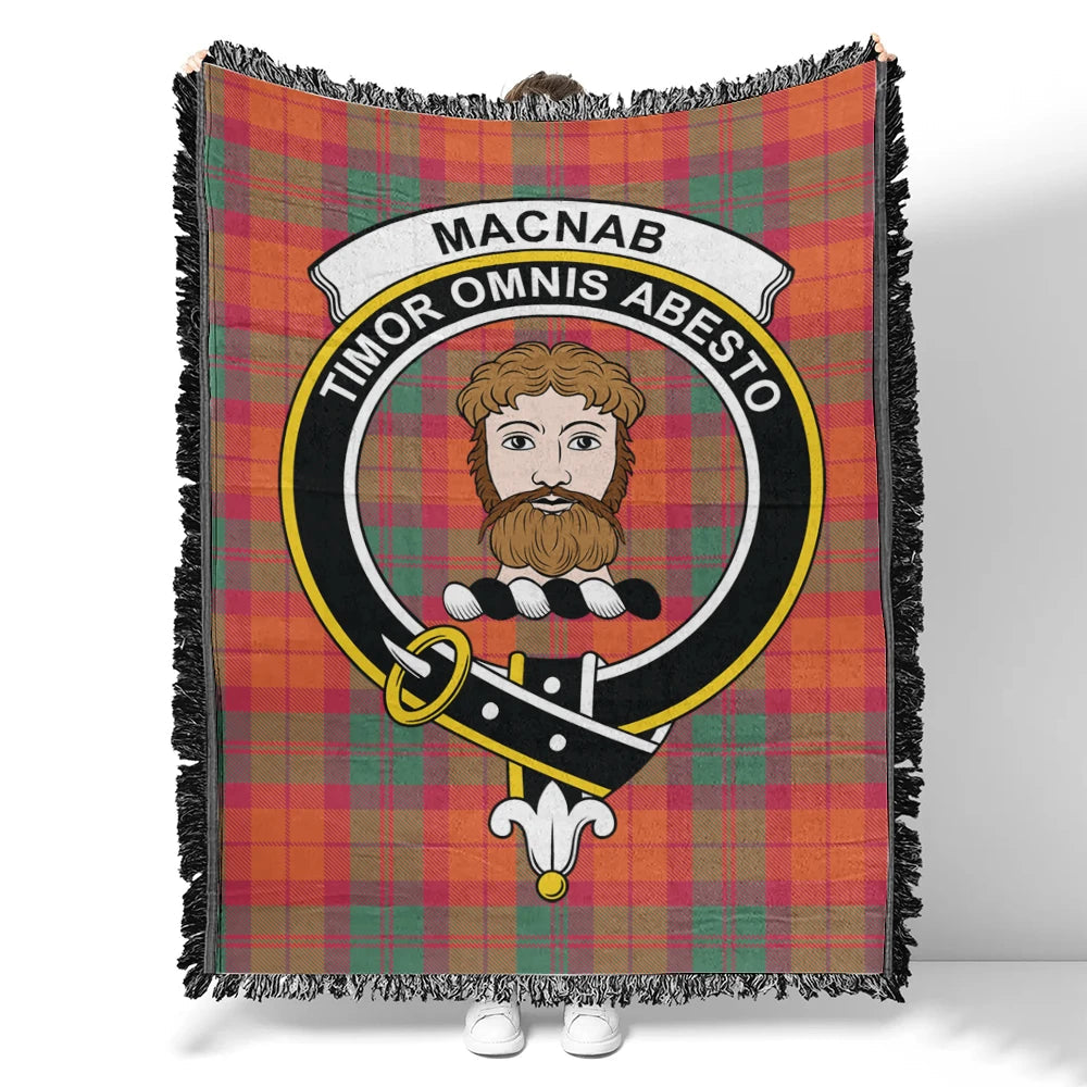 Scottish Tartan MacNab Ancient Clan Woven Blanket Crest Style