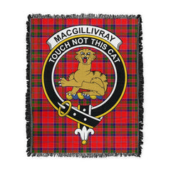 Scottish Tartan MacGillivray Modern Clan Woven Blanket Crest Style