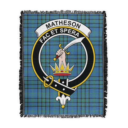 Scottish Tartan Matheson Hunting Ancient Clan Woven Blanket Crest Style