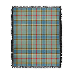 Scottish Tartan Balfour Blue Clan Woven Blanket Plaid Style