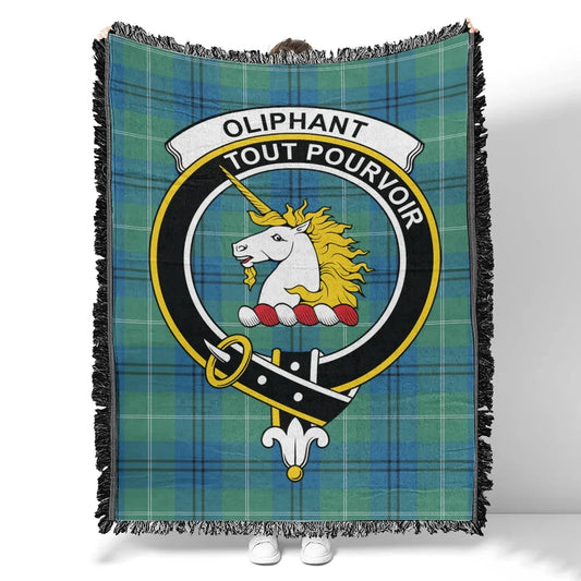 Scottish Tartan Oliphant Ancient Clan Woven Blanket Crest Style