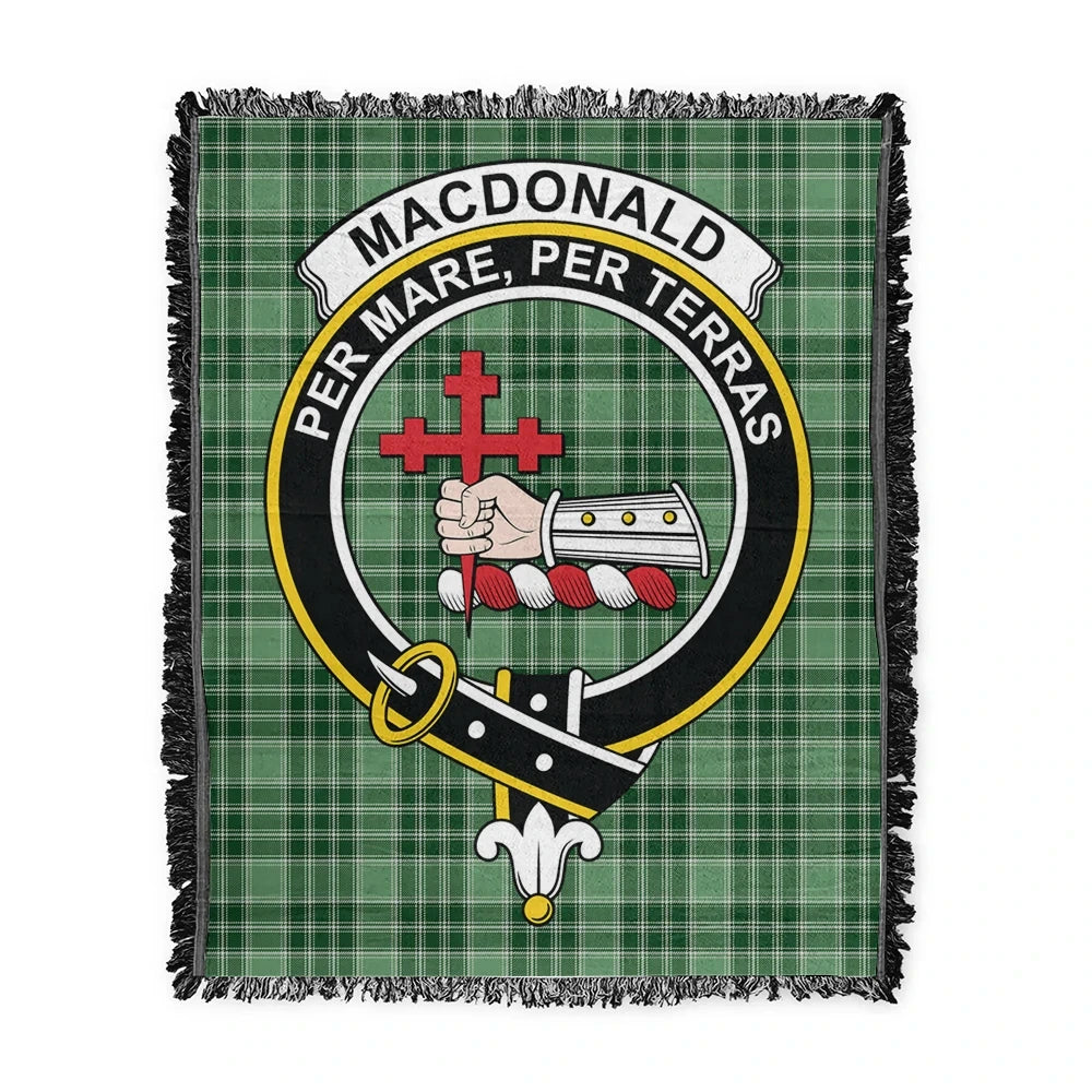 Scottish Tartan MacDonald Lord of the Isles Hunting Clan Woven Blanket Crest Style