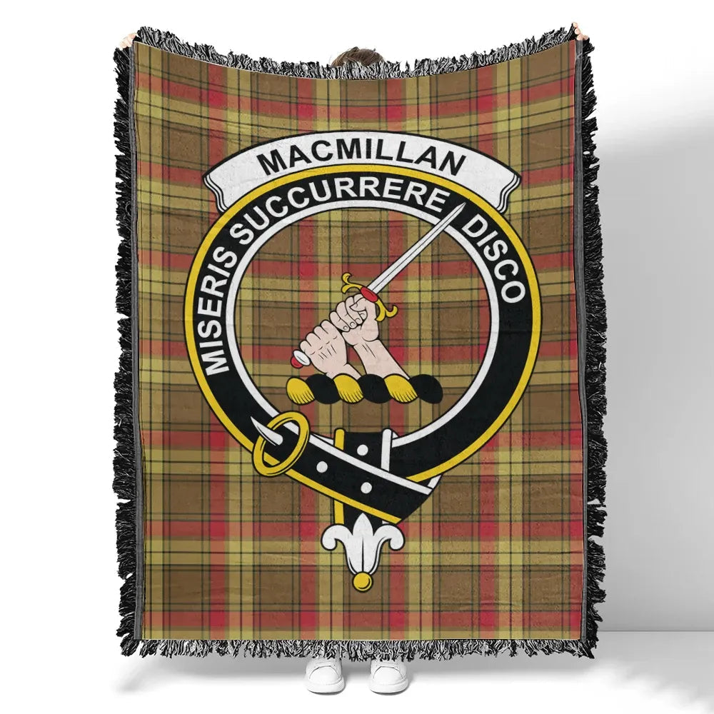 Scottish Tartan MacMillan Old Weathered Clan Woven Blanket Crest Style