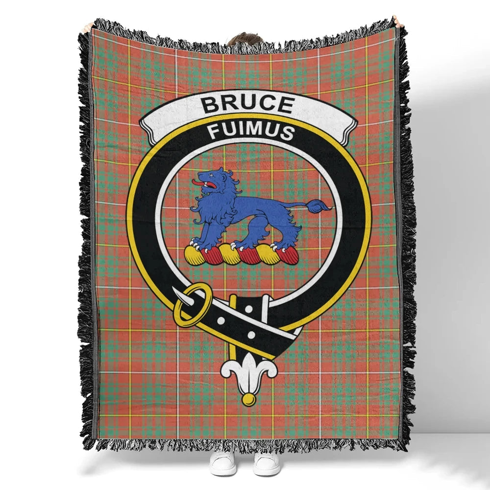 Scottish Tartan Bruce Ancient Clan Woven Blanket Crest Style