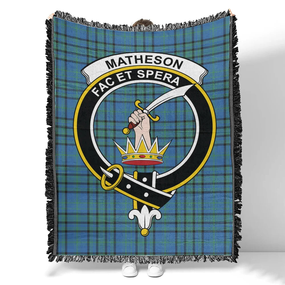 Scottish Tartan Matheson Hunting Ancient Clan Woven Blanket Crest Style