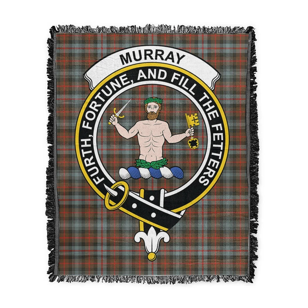 Scottish Tartan Murray of Atholl Weathered Clan Woven Blanket Crest Style