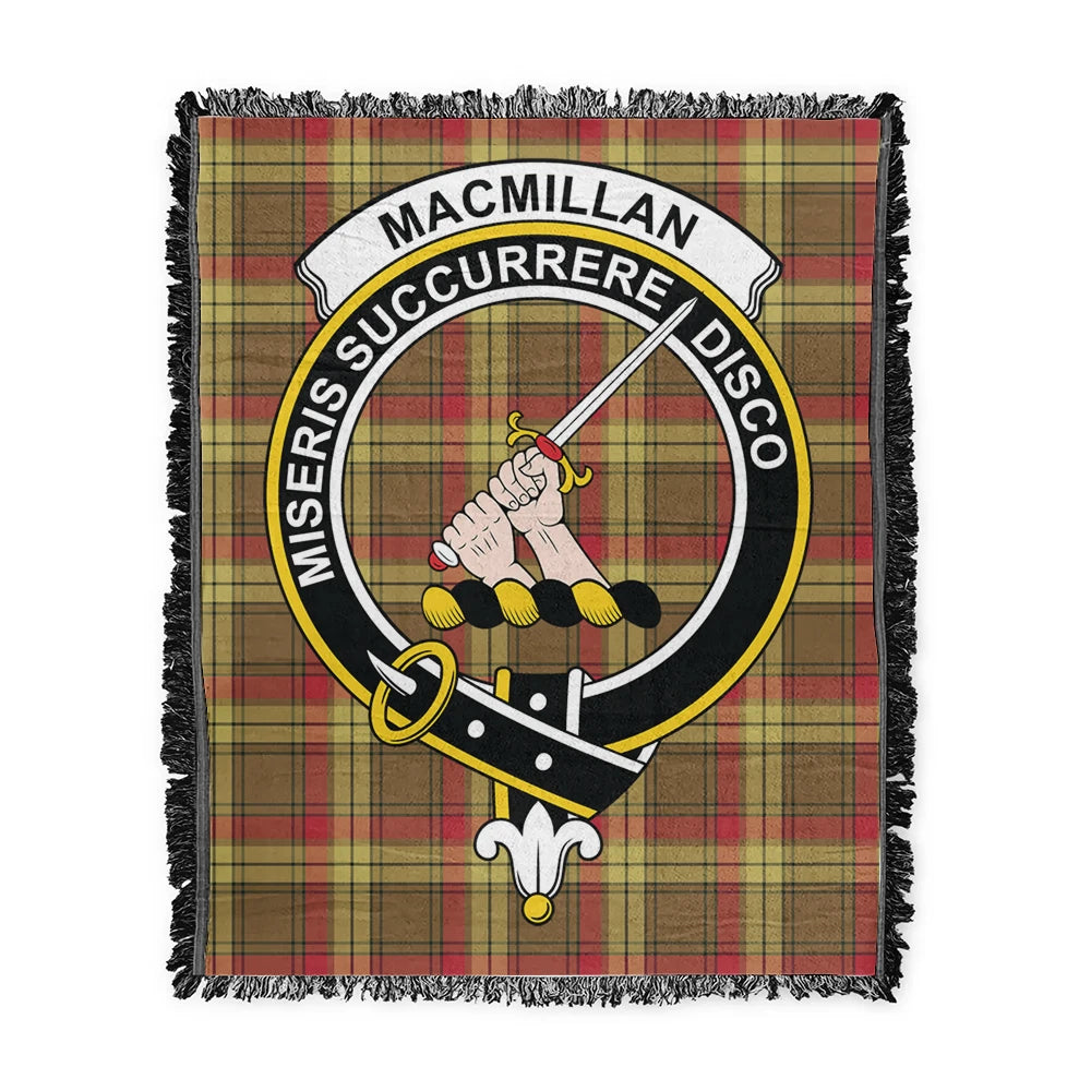 Scottish Tartan MacMillan Old Weathered Clan Woven Blanket Crest Style