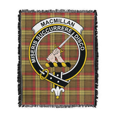 Scottish Tartan MacMillan Old Weathered Clan Woven Blanket Crest Style