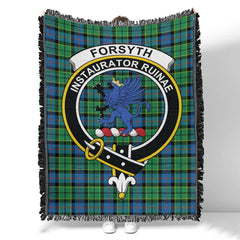 Scottish Tartan Forsyth Ancient Clan Woven Blanket Crest Style