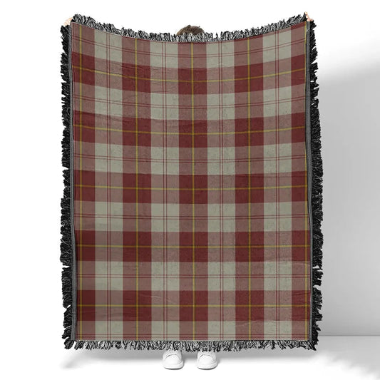 Scottish Tartan Cunningham Burgundy Dancers Clan Woven Blanket Plaid Style