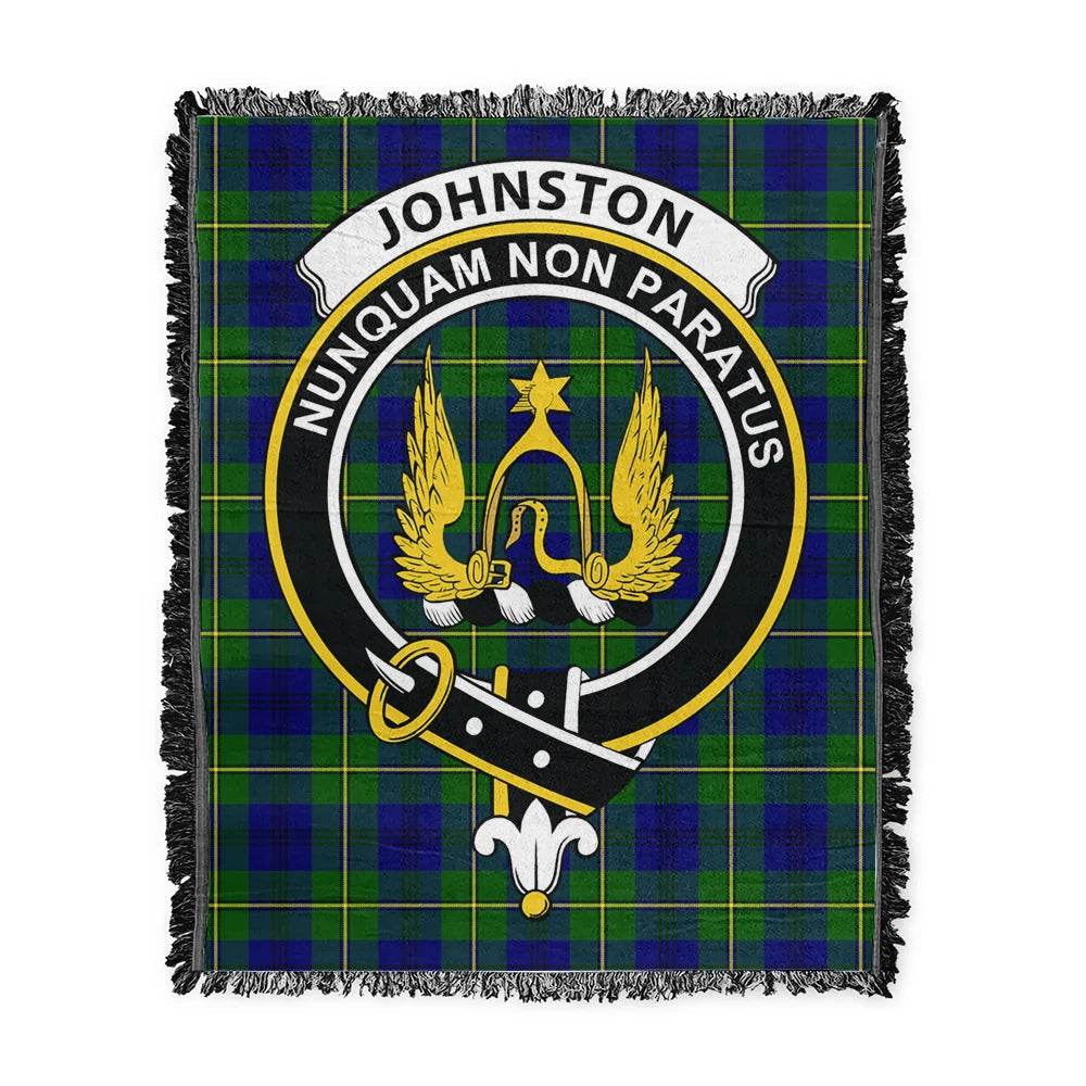 Scottish Tartan Johnston Modern Clan Woven Blanket Crest Style