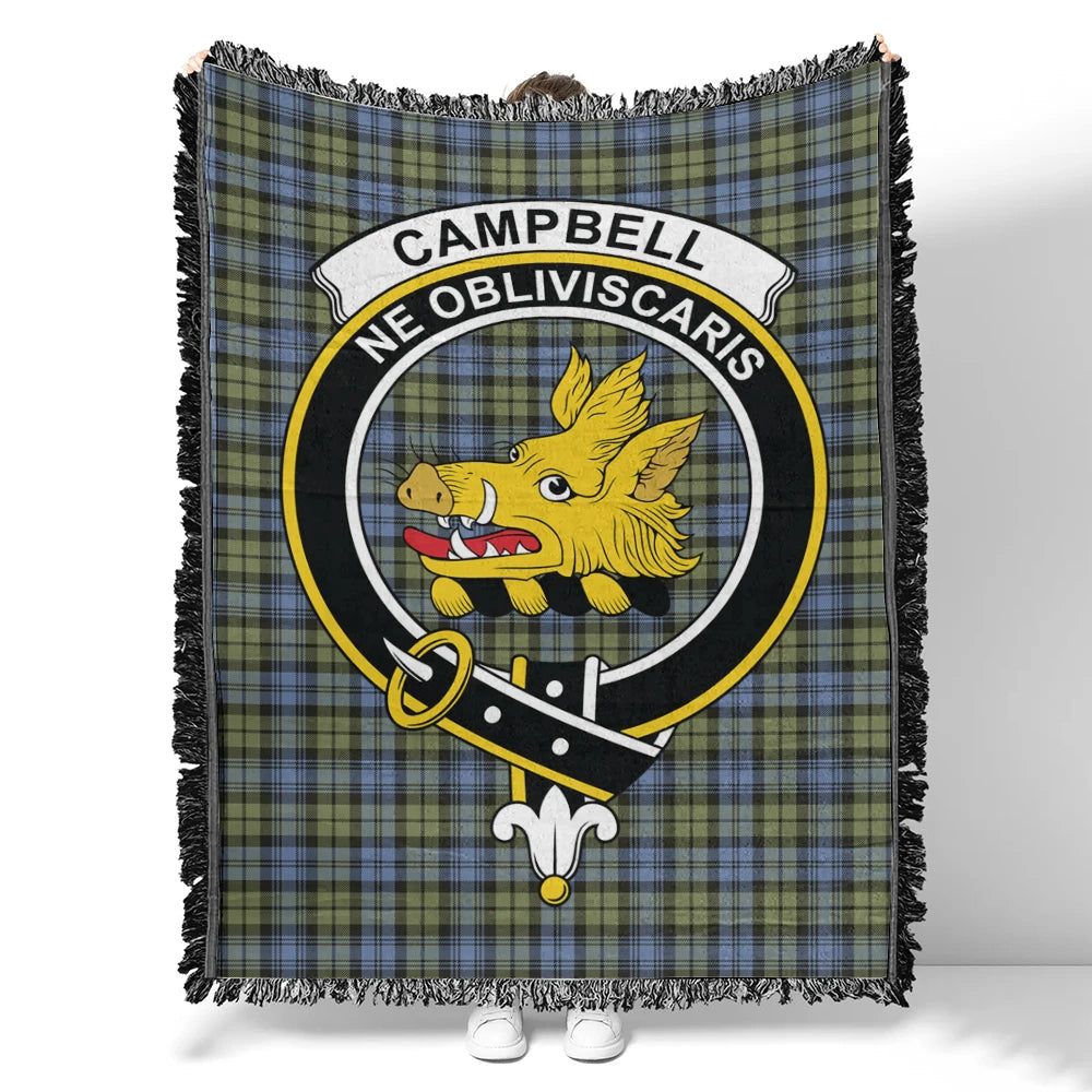 Scottish Tartan Campbell Faded Clan Woven Blanket Crest Style