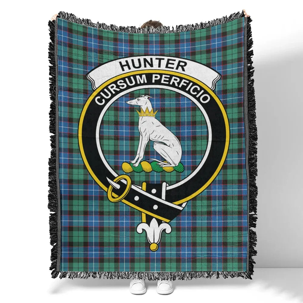 Scottish Tartan Hunter Ancient Clan Woven Blanket Crest Style