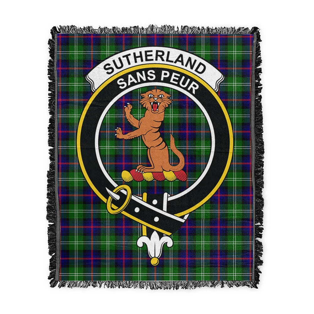 Scottish Tartan Sutherland Modern Clan Woven Blanket Crest Style