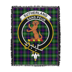 Scottish Tartan Sutherland Modern Clan Woven Blanket Crest Style