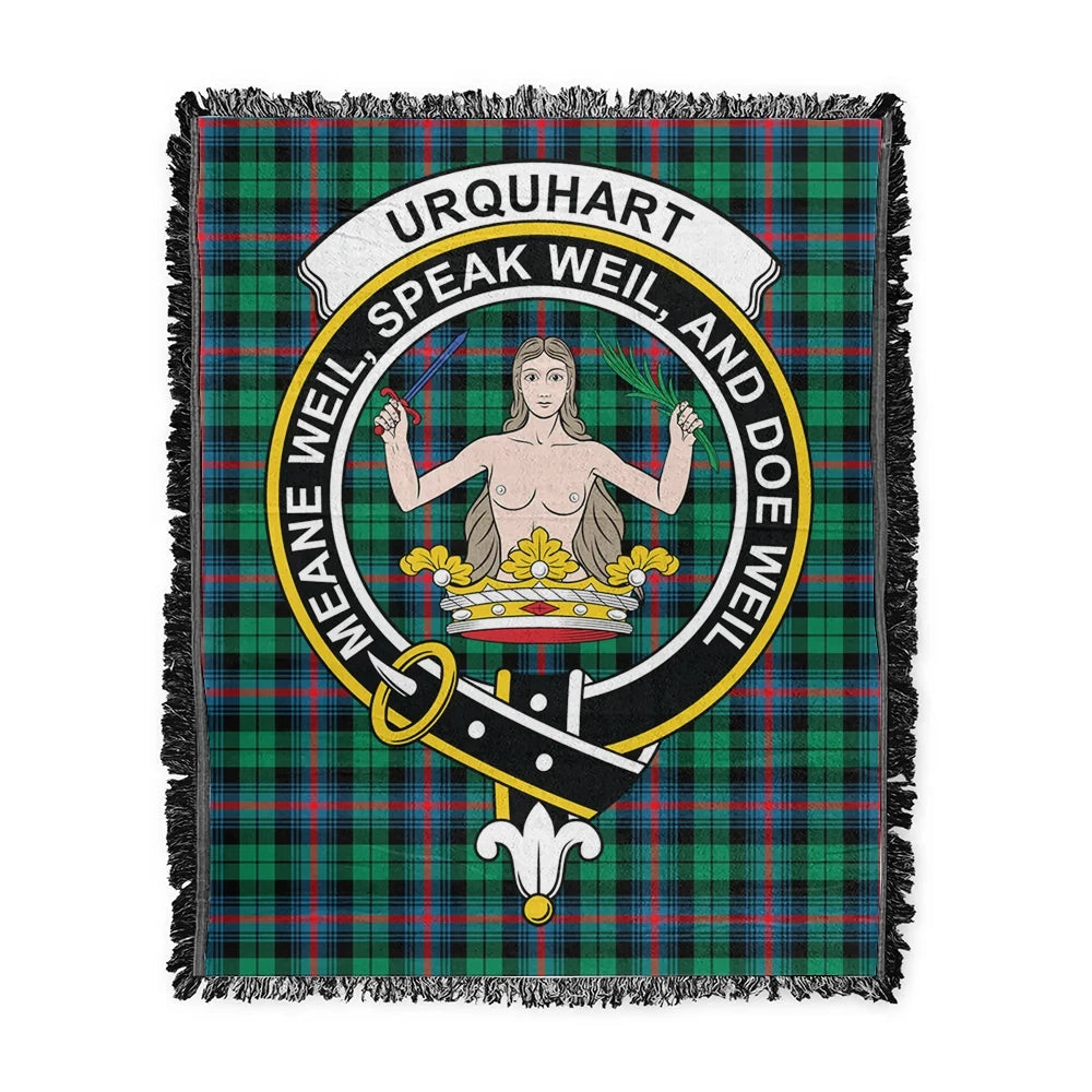 Scottish Tartan Urquhart Broad Red Ancient Clan Woven Blanket Crest Style