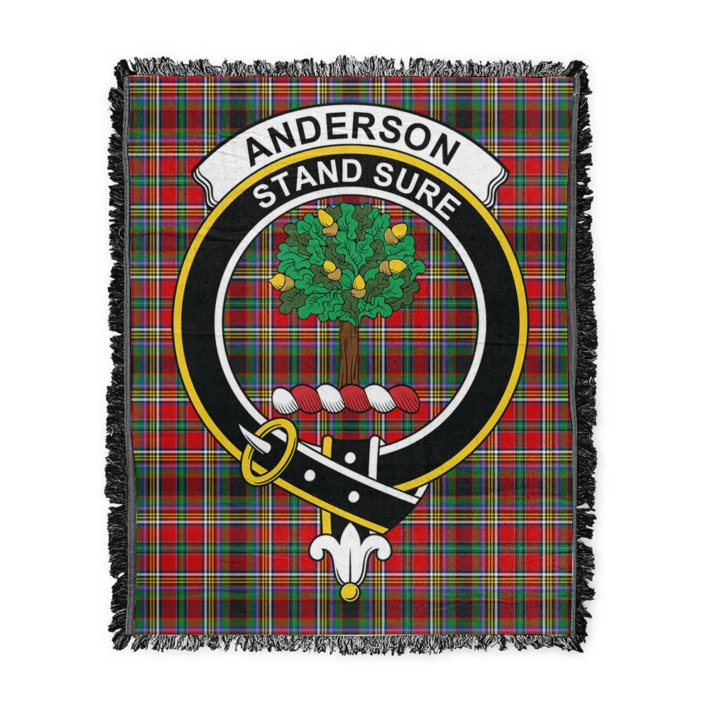 Scottish Tartan Anderson of Arbrake Clan Woven Blanket Crest Style