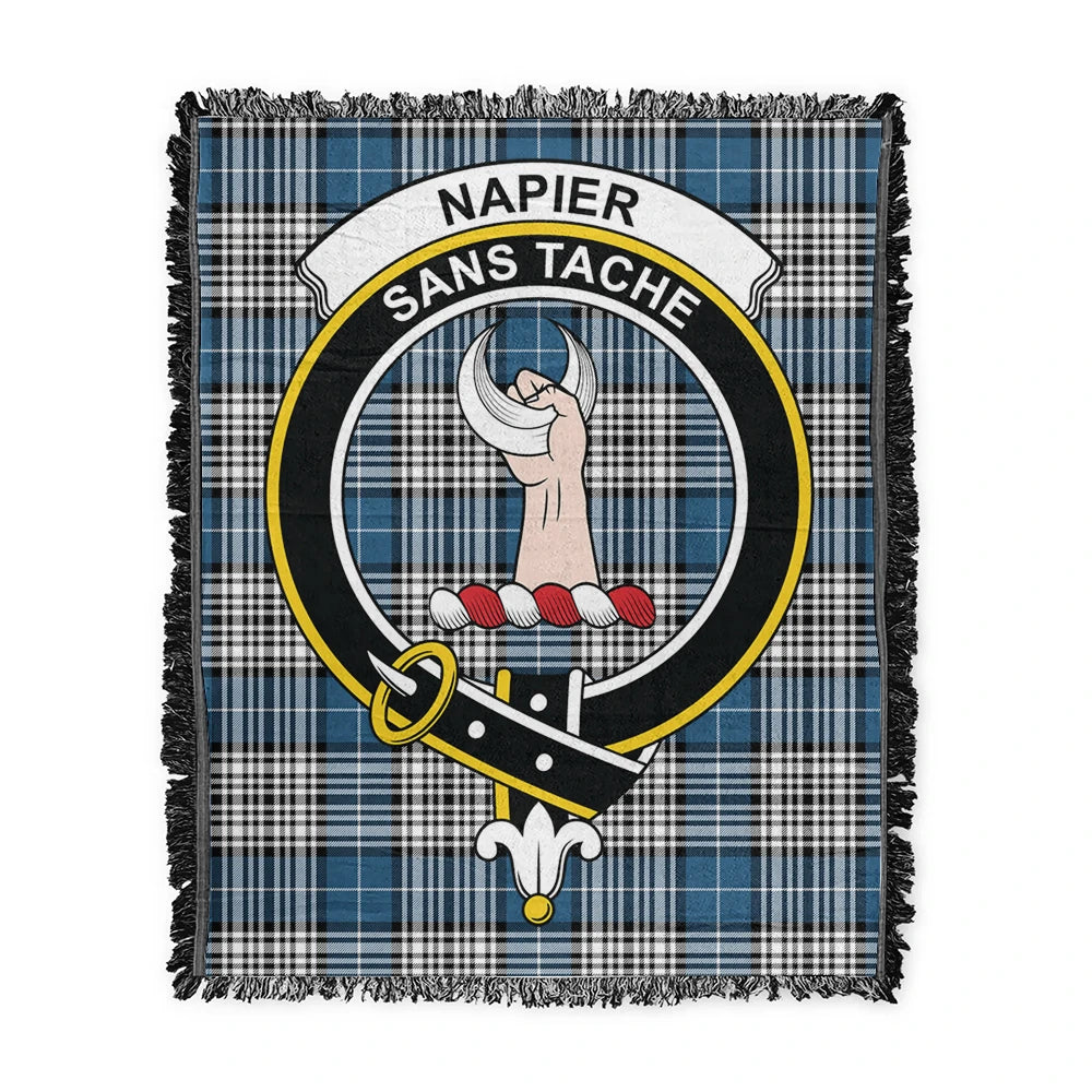 Scottish Tartan Napier Modern Clan Woven Blanket Crest Style