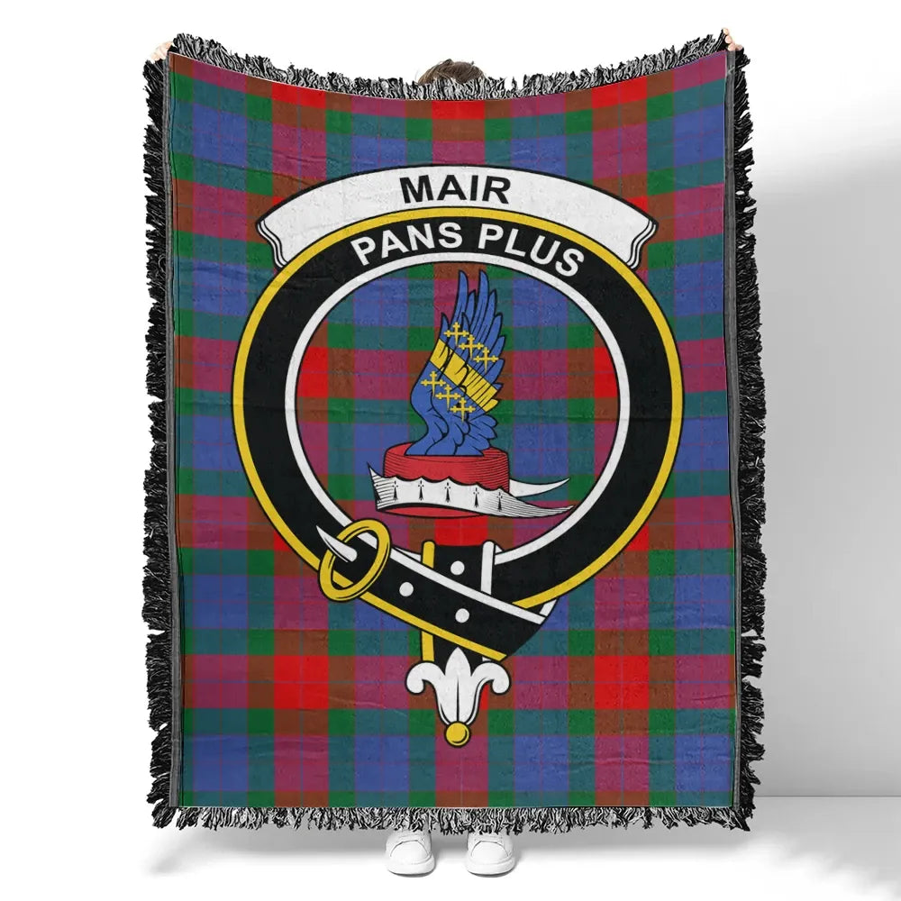 Scottish Tartan Mar Clan Woven Blanket Crest Style