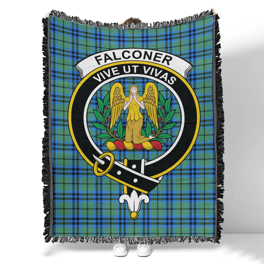 Scottish Tartan Falconer Clan Woven Blanket Crest Style