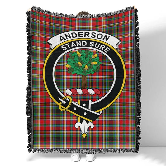 Scottish Tartan Anderson of Arbrake Clan Woven Blanket Crest Style
