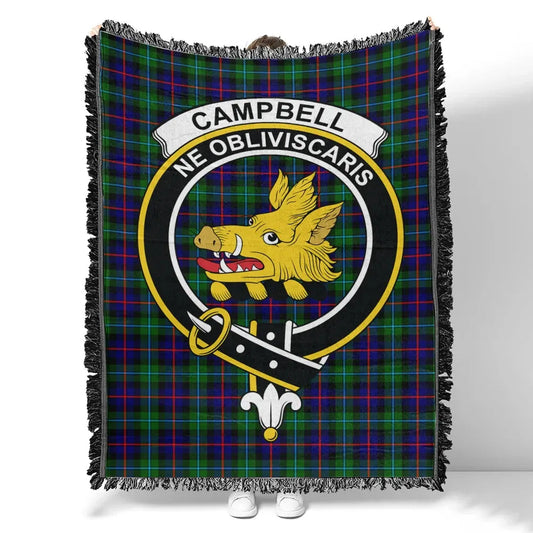 Scottish Tartan Campbell of Cawdor Modern Clan Woven Blanket Crest Style