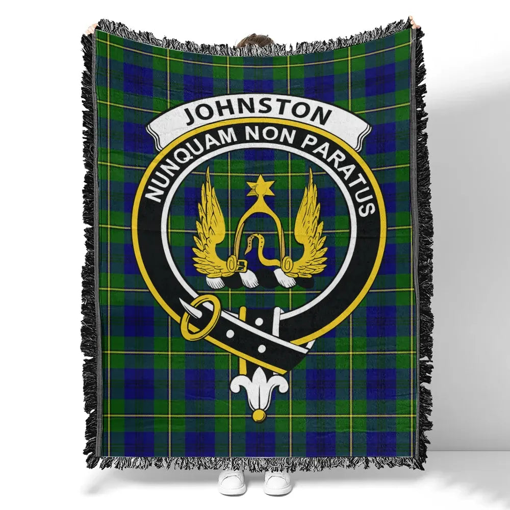Scottish Tartan Johnston Modern Clan Woven Blanket Crest Style